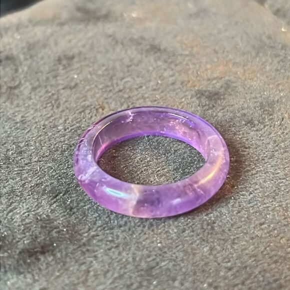 New Natural Amethyst Crystal Band Ring size 9 - Picture 9 of 13